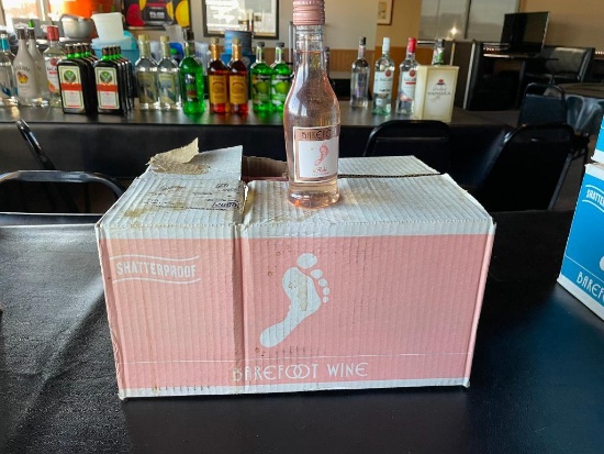 Case of 24 Barefoot Rose California Wine - Bottles are 187ml