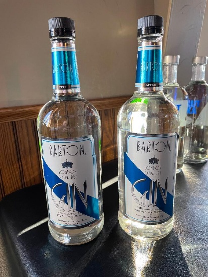 2 Sealed Barton London Extra Dry Gin 1 Liter Bottles