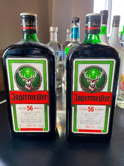 2 Sealed Jagermeister 1 Liter Bottles