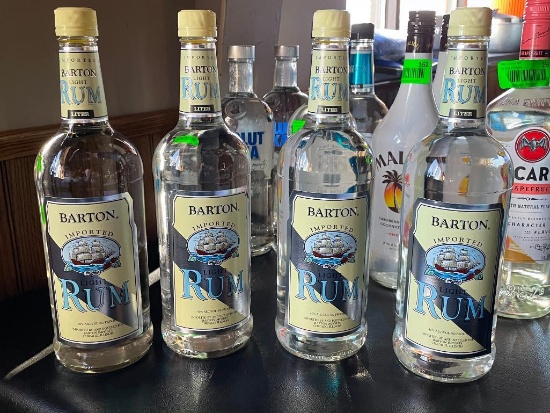 4 Sealed Barton Light Rum 1 Liter Bottles