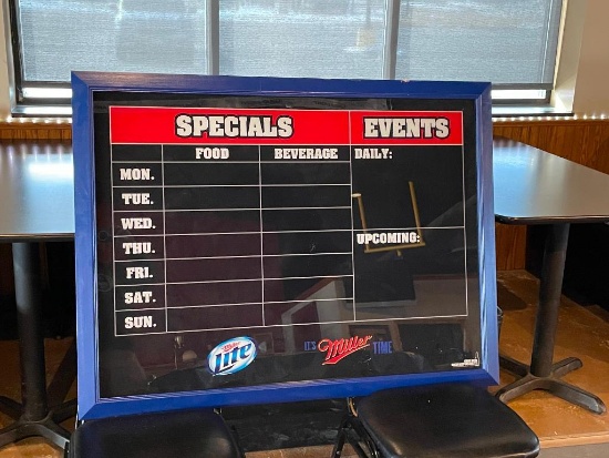 Miller / Miller Lite Special Events Advertising Framed Glass Sign, 47in x 36in