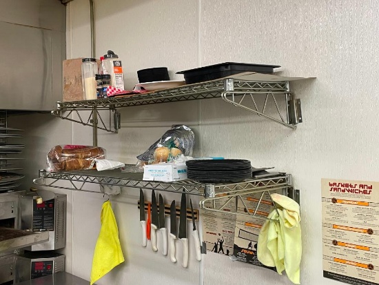 2 NSF Wall-Mount Wire Shelves, 48in x 14in, 48in x 18in
