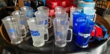 12 Bud Light Plastic Reusable Beer Pitchers & Logo Koozies