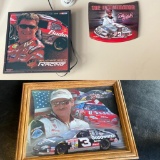 Dale Jr Budweiser Lighted Beer Sign, Dale Sr #3 Sign, Dale Jr & Sr Mirror Framed