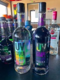 2 Sealed UV Flavored Vodka 1 Liter Bottles, Silver Vodka, Grape Vodka