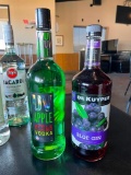 2 Sealed 1 Liter Bottles, UV Apple Vodka, De Kuyper Sloe Gin