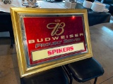 Spikers Budweiser Framed Mirror, 25in x 35in