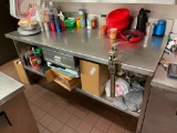 Stainless Steel NSF Work Table w/ Center Drawer, Backsplash & Edlund Can Opener 72in x 30in x 36in
