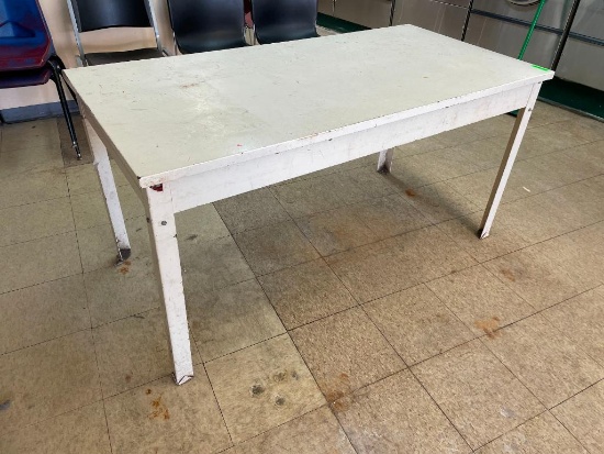 HD Metal Table w/ Center Drawer, 60in x 30in x 29in Tall