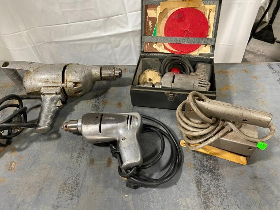 Four Industrial HD Drills and Sander, See Pictures