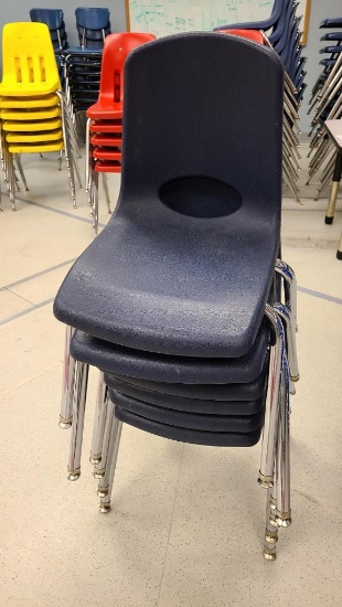 Lot of 6 ECR for Kids Black Molded Plastic Stack Chairs, Sold 6x$