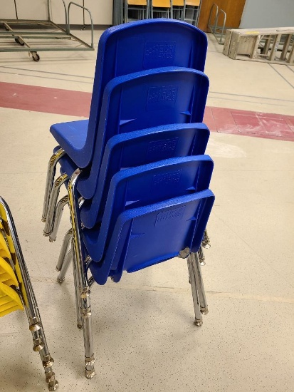 Lot of 5 ECR for Kids Blue Molded Plastic Stack Chairs, Sold 5x$