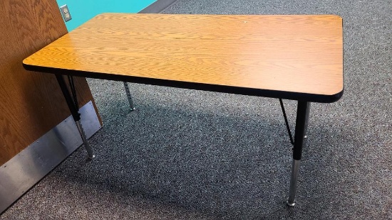 Laminate Top Classroom Table w/ Adjustable Height Legs