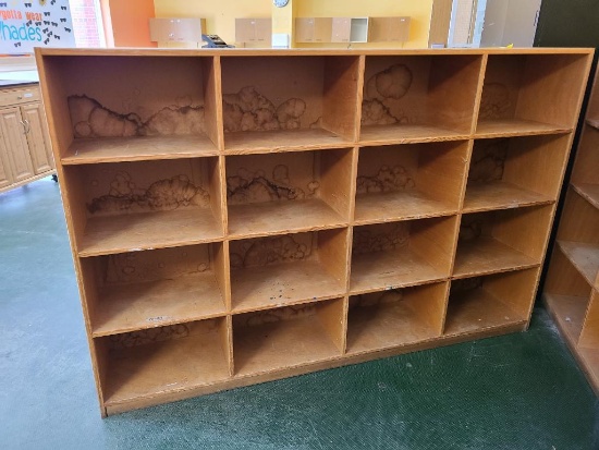 Wood Storage Cabinet w/ 16 Compartments