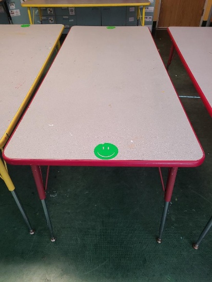 Laminate Top Classroom Table w/ Adjustable Height Legs