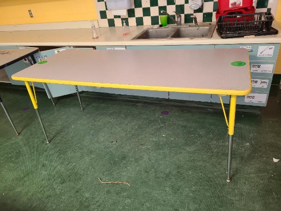 Laminate Top Classroom Table w/ Adjustable Height Legs