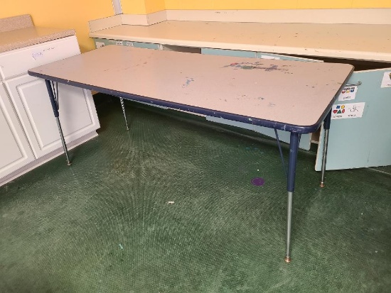 Laminate Top Classroom Table w/ Adjustable Height Legs
