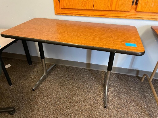 Classroom Table w/ Adjustable Height Legs, Laminate Top, 48in x 24in