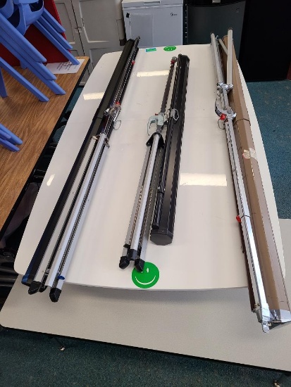 Lot of 3 Projection Screens on Tripod Bases