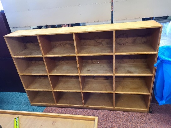 Wood Storage Cabinet w/ 16 Compartments