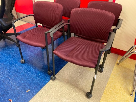 Kimball Office Mobile Lobby or Task Chairs, Matched Set of 4, Sold 4x$