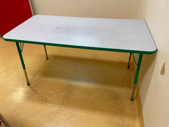 Laminate Top Classroom Table w/ Adjustable Height Legs