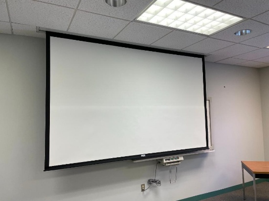 Automatic Projection Screen w/ Wall Mount Switch & Panasonic KX-B630 - Screen Retracts Into Ceiling