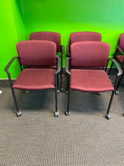 Kimball Office Mobile Lobby or Task Chairs, Matched Set of 4, Sold 4x$