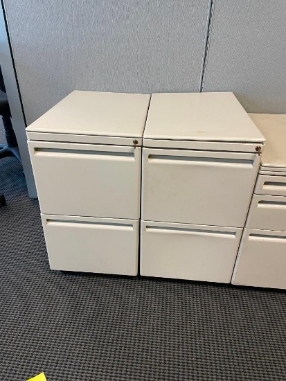 Two Mobile Metal File Cabinets w/ Keys