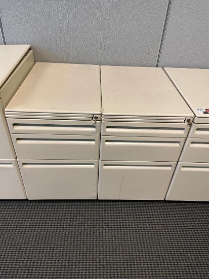 Two Mobile Metal File Cabinets w/ Keys