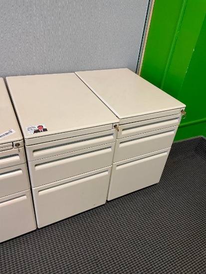 Two Mobile Metal File Cabinets w/ Keys
