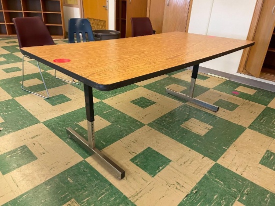 Classroom Table w/ Adjustable Height Legs, Laminate Top, 48in x 24in