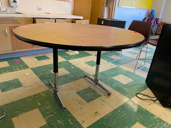Classroom Table, Round, Laminate Top, 48in w/ Adjustable Legs