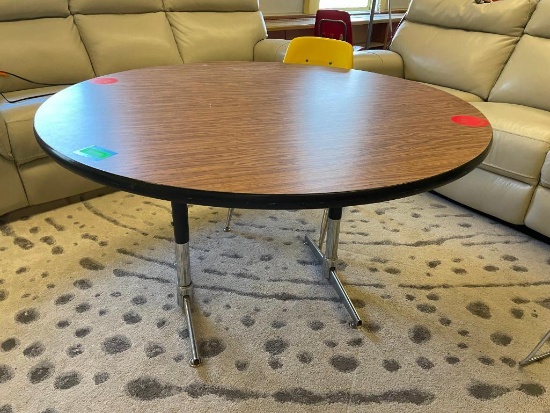Classroom Table, Round, Laminate Top, 48in w/ Adjustable Legs