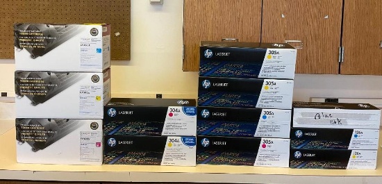 HP Ink and Toner, Sealed, New - 2024 (11 Boxes)