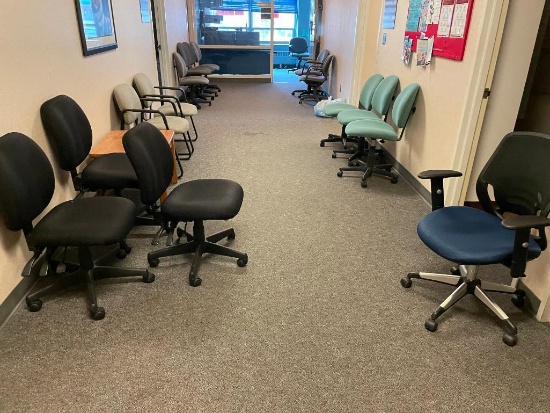 Lot of 15 Misc. Office Chairs, Occupational/Physical Therapy Hallway, One Price for All