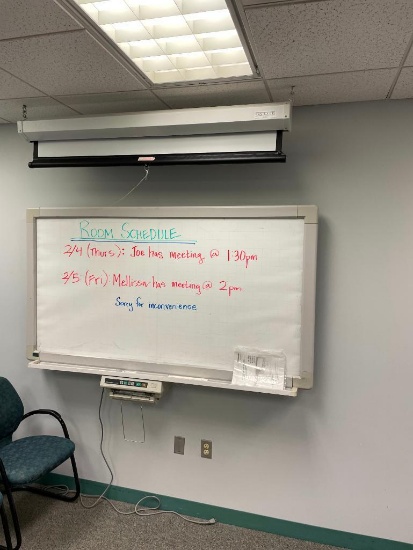 Panasonic KX-B630 Electronic White Board w/ Manual & Da-Lite Model C Projection Screen - 20105