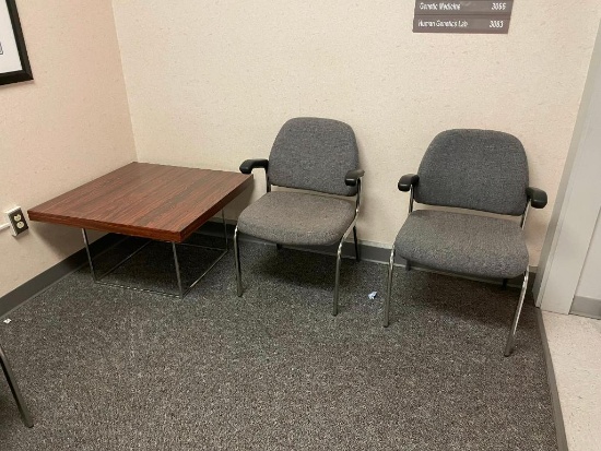 Two Lobby Chairs, 1 Lobby Table - 3026