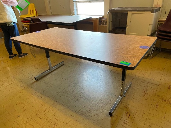 Laminate Top Classroom Table w/ Adjustable Height Legs