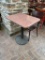 Restaurant Table, Granite-Like Top, Pedestal Base, 27in x 22in, 29in H