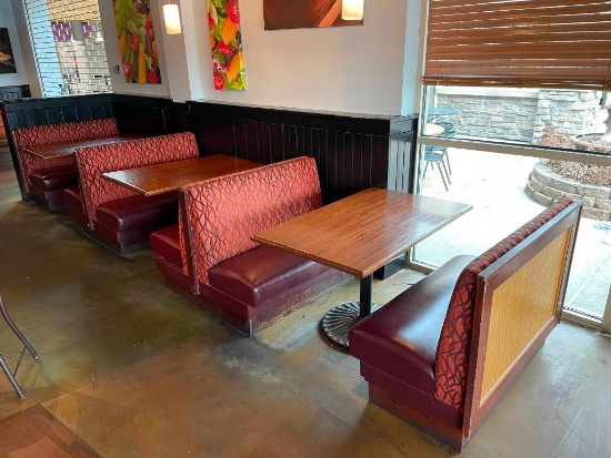 Bank of Booths - 2 End Caps, 2 Back-To-Back Booths, 48in Wide (Tables Sold Separately)