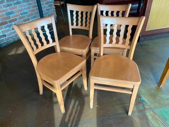 Restaurant Chairs, Lot of 4, Solid Wood Chairs, Sold 4x$