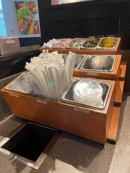 3-Tier Merchandising Rack for Condiments, Silverware, Straws, Lids or Various Items