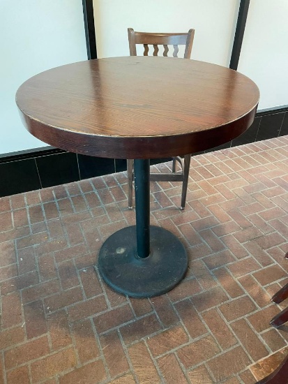 Large Pub Table, Thick Solid Wood Top, 36in x 42in H
