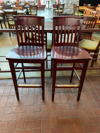 Pub Chairs, Lot of 2, Solid Wood Ladder Back, Sold 2x$