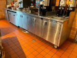 NSF Stainless Steel Counter w/ 6-Doors, Includes Sink, Stationary, 14ft x 24in x 36in