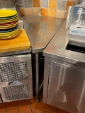 NSF Stainless Steel Prep Table, Unique Shape, Stationary 33in x 4in x 24in Odd Shape