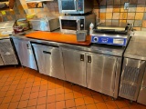 Stainless Steel NSF Prep Cabinet / Counter, 3-Door, Mobile on Casters, 88in x 36in x 36in