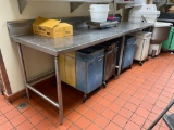 Stainless Steel Prep Table, NSF, Stationary w/ Back Splash, 114in x 36in x 36in