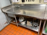 Stainless Steel NSF Prep Table w/ Under Shelf and Sink 72in x 32in x 36in